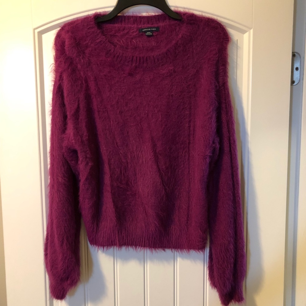 Fuzzy purple sweater!